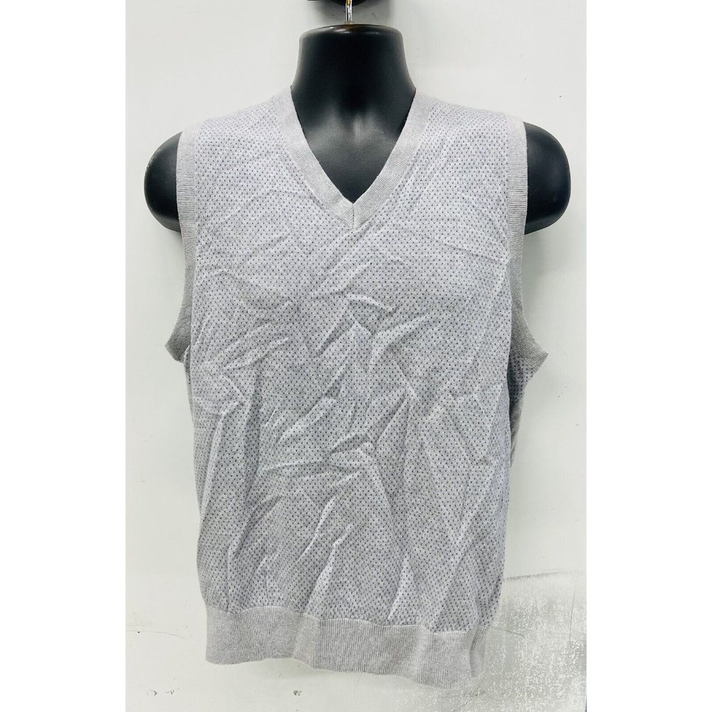 Fairway & Greene Men’s Sweater Vest 100% Italian Merino Wool Gray/Blue NWT
